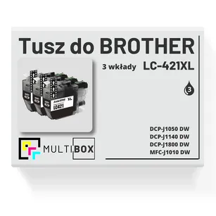 Tusz do BROTHER LC-421XLBK 3-pak black zamiennik Multibox