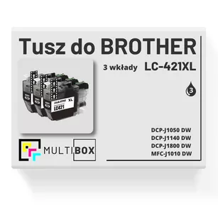 Tusz do BROTHER LC421XLBK 3-pak black zamiennik Multibox