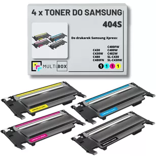 4-pak Toner do SAMSUNG 404S Xpress C430 C480 C482 1.5K/1K CMYK Multibox zamiennik