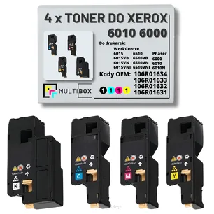 4-pak Toner do XEROX 6010 6000 106R01634 106R01633 106R01632 106R01631 2.0K/3x1.0K CMYK Multibox zamiennik