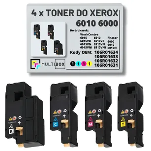 4-PAK Multibox Toner do XEROX 6010 6000 106R01634 106R01633 106R01632 106R01631 2.0K/3x1.0K CMYK zamiennik