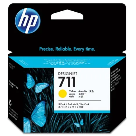 HP 711 tusz CZ136A oryginalny yellow 3-pak