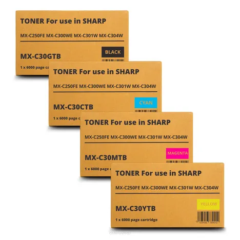 4-PAK Zamiennik Toner do Sharp MXC30GTB MXC30GTC MXC30GTM MXC30GTY CMYK