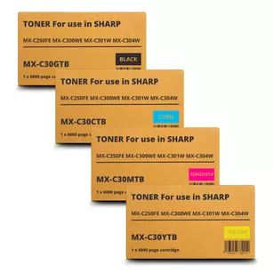 4 x Toner do Sharp MXC30GTB MXC30GTC MXC30GTM MXC30GTY CMYK zamiennik