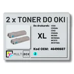 2-PAK Multibox Toner do OKI C532 MC563 46490607 XL cyan zamiennik - 2