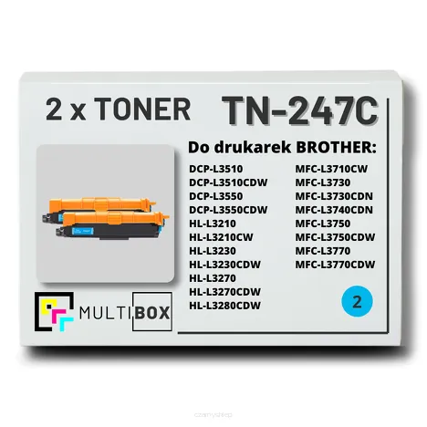2-PAK Multibox Toner do BROTHER TN247C Cyan zamiennik
