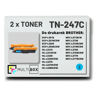 2-PAK Multibox Toner do BROTHER TN247C Cyan zamiennik
