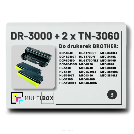 3-PAK Multibox 2x Toner + 1x Bęben do BROTHER TN3060 DR3000 zamiennik