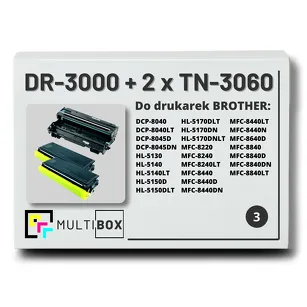 2x Toner do BROTHER TN-3060 + 1x Bęben DR-3000 3-pak Multibox zamiennik