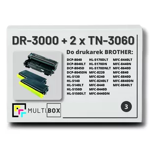 2x Toner do BROTHER TN3060 + 1x Bęben DR3000 3-pak Multibox zamiennik