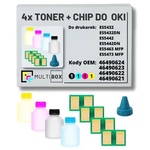 4-PAK Multibox Tonery + chipy do OKI ES5432 ES5442 ES5463 ES5473 7,0K/3x6,0K