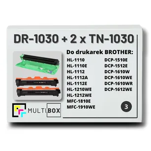2x Toner do BROTHER TN-1030 + 1x Bęben DR-1030 3-pak Multibox zamiennik