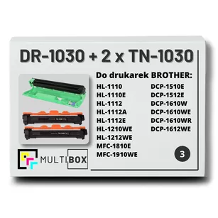 2x Toner do BROTHER TN1030 + 1x Bęben DR1030 3-pak Multibox zamiennik