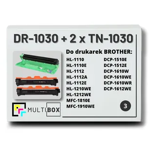 3-PAK Multibox 2x Toner + 1x Bęben do BROTHER TN1030 DR1030 zamiennik