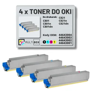 Toner do OKI C801 C821 4-pak black/cyan/magenta/yellow zamiennik Multibox