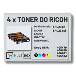 4-PAK Multibox toner do RICOH SPC231 406479 406480 406481 406482 zamiennik - 2