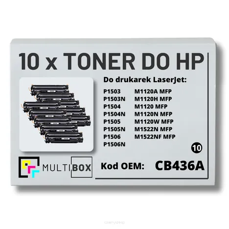 10-PAK Multibox Toner do HP CB436A 36A P1505 M1120 zamiennik