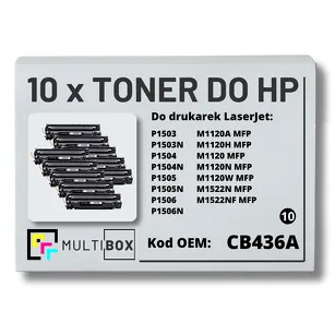 10-PAK Multibox Toner do HP CB436A 36A P1505 M1120 zamiennik