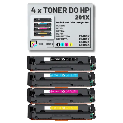 Toner do HP 201X 4-pak CMYK CF400X CF401X CF402X CF403X zamiennik Multibox