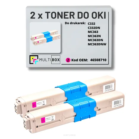 2-PAK Multibox Toner do OKI C332 MC363 46508710 magenta zamiennik