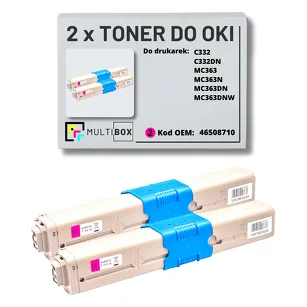 2-PAK Multibox Toner do OKI C332 MC363 46508710 magenta zamiennik
