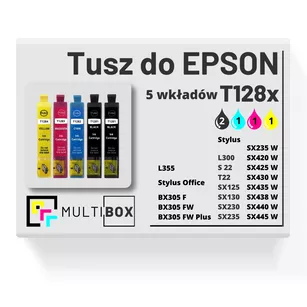 Tusz do EPSON T1281 T1282 T1283 T1284 5-pak cyan / magenta / yellow / black zamiennik Multibox