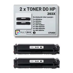 2-PAK Multibox Toner do HP 203X BLACK CF540X zamiennik