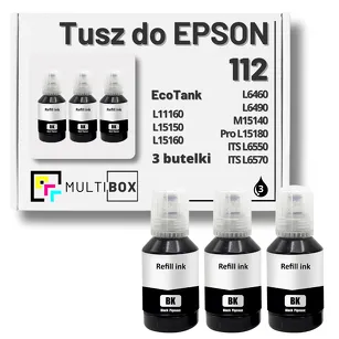 3-PAK Multibox Tusz do EPSON 112 T06C1 C13T06C14A black zamiennik
