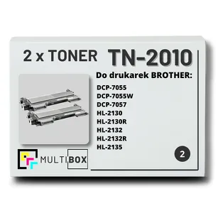 2-PAK Multibox Toner do BROTHER TN2010 zamiennik