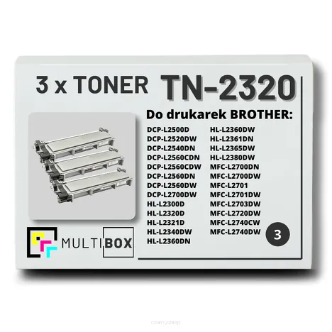 3-PAK Multibox Toner do BROTHER TN2320 zamiennik