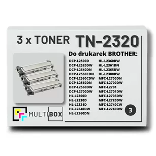 Toner do BROTHER TN2320 3-pak Multibox zamiennik