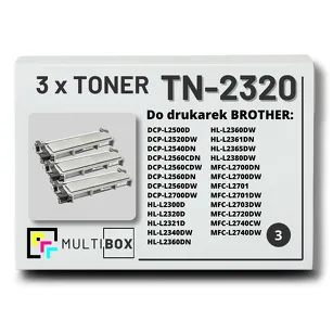 3-PAK Multibox Toner do BROTHER TN2320 zamiennik