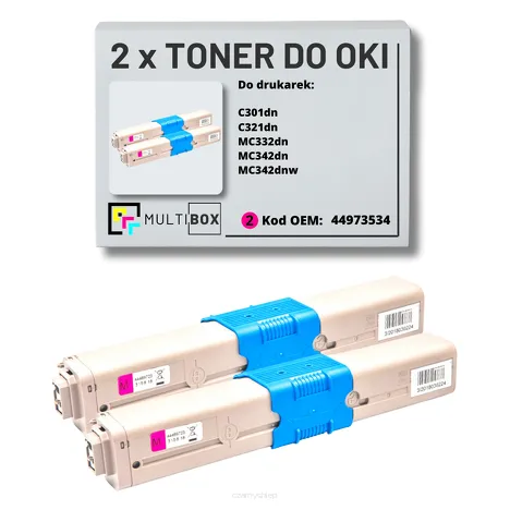 2-PAK Multibox Toner do OKI C301 C321 MC332 MC342 44973534 magenta zamiennik
