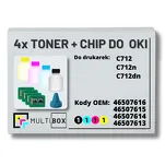 4-PAK Multibox Tonery + chipy do OKI C712 11,0K/3x11,5K - 2