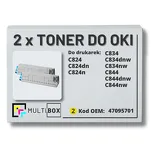 2-PAK Multibox Toner do OKI C824 C834 C844 47095701 yellow zamiennik - 2