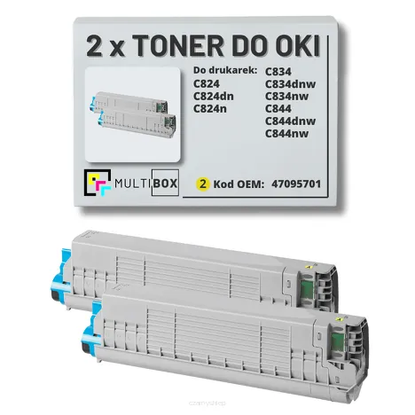 2-PAK Multibox Toner do OKI C824 C834 C844 47095701 yellow zamiennik