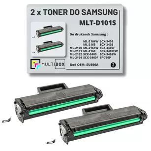 2-pak Toner do SAMSUNG ML2160 SCX3400 MLT-D101S SU696A 1.5K Multibox Zamiennik