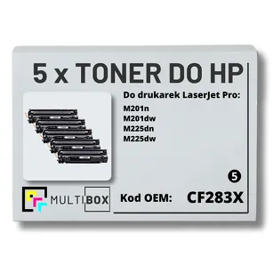 5-PAK Multibox Toner do HP CF283X 83X M201 M225 Zamiennik