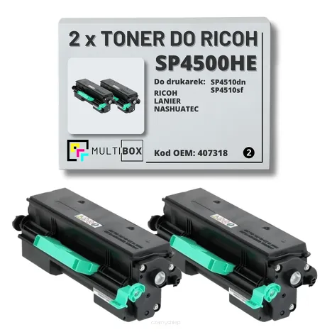 2-pak Toner do RICOH SP4500HE 407318 Zamiennik Multibox