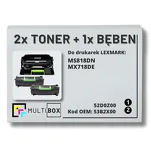 3-PAK Multibox 2x Toner + 1x Bęben do LEXMARK MS818 MX718 53B2X00 52D0Z00 2x45.0K/100.0K zamiennik - 2