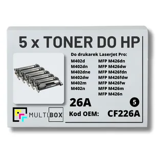 5-PAK Multibox Toner do HP CF226A 26A M402 M426 zamiennik