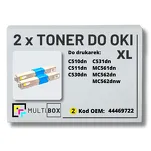 2-PAK Multibox Toner do OKI C510 C511 MC562 44469722 XL yellow zamiennik - 2
