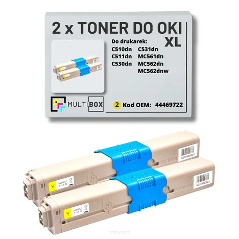 2-PAK Multibox Toner do OKI C510 C511 MC562 44469722 XL yellow zamiennik