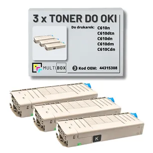 Toner do OKI C610 44315308 3-pak black zamiennik Multibox