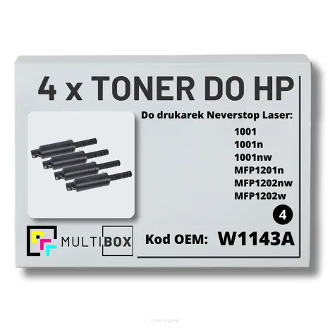 4-PAK Multibox Toner do HP W1143A 143A black Zamiennik