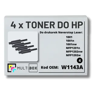 4-PAK Multibox Toner do HP W1143A 143A black Zamiennik