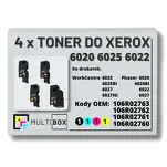4-PAK Multibox Toner do XEROX 6020 6025 6022 106R02763 106R02762 106R02761 106R02760 2.0K/3x1.0K CMYK zamiennik - 2