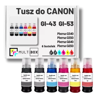 6-pak Tusz do CANON GI43 GI53 black / grey / cyan / magenta / yellow / red zamiennik Multibox