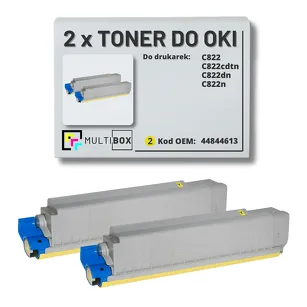 2-PAK Multibox Toner do OKI C822 44844613 yellow zamiennik