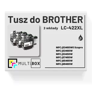 Tusz do BROTHER LC422XLBK 3-pak black zamiennik Multibox